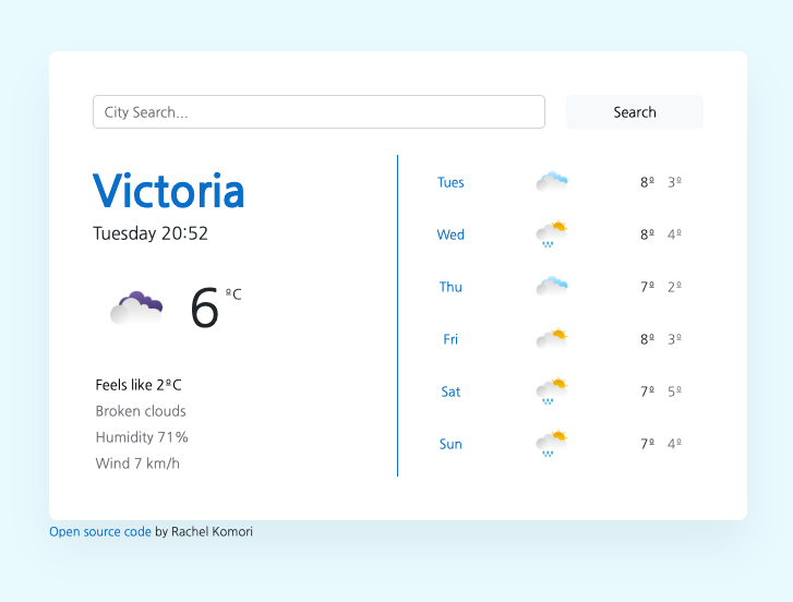 Weather Application Screenshot